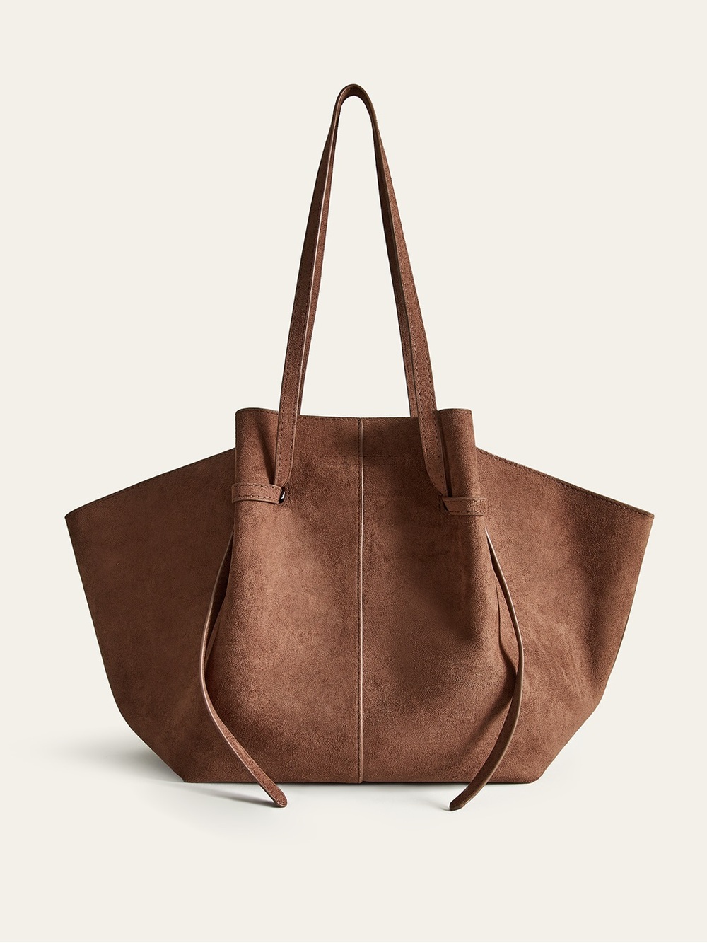 Commense Brown Faux Suede Tote